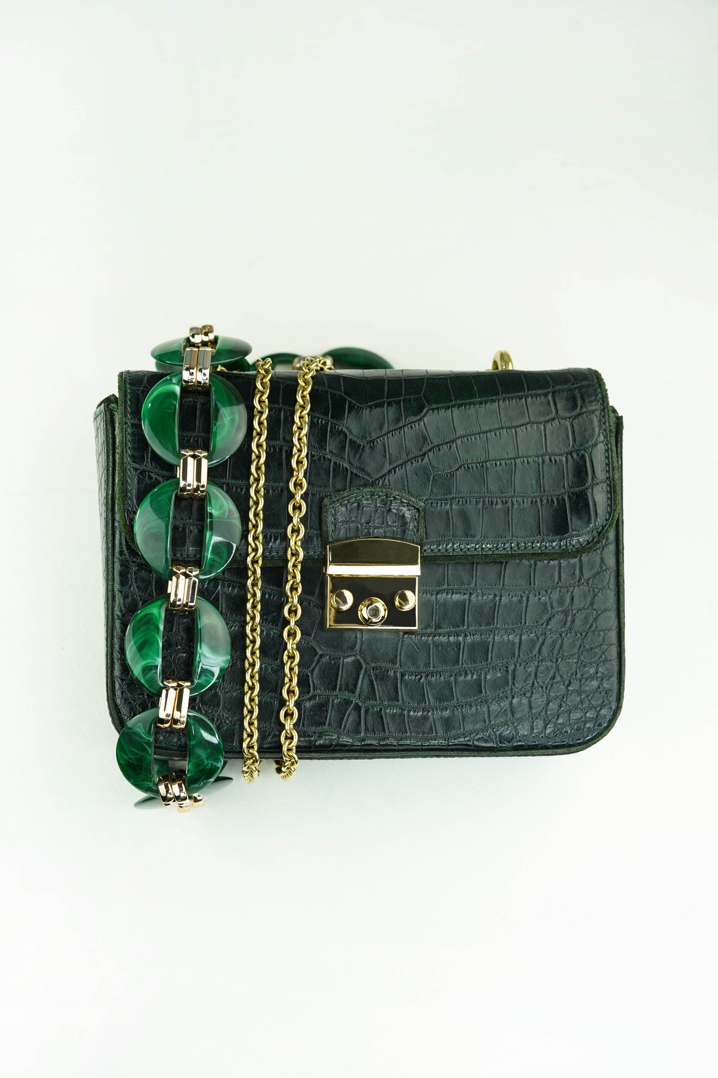 Elizabeth Dark Green Croco