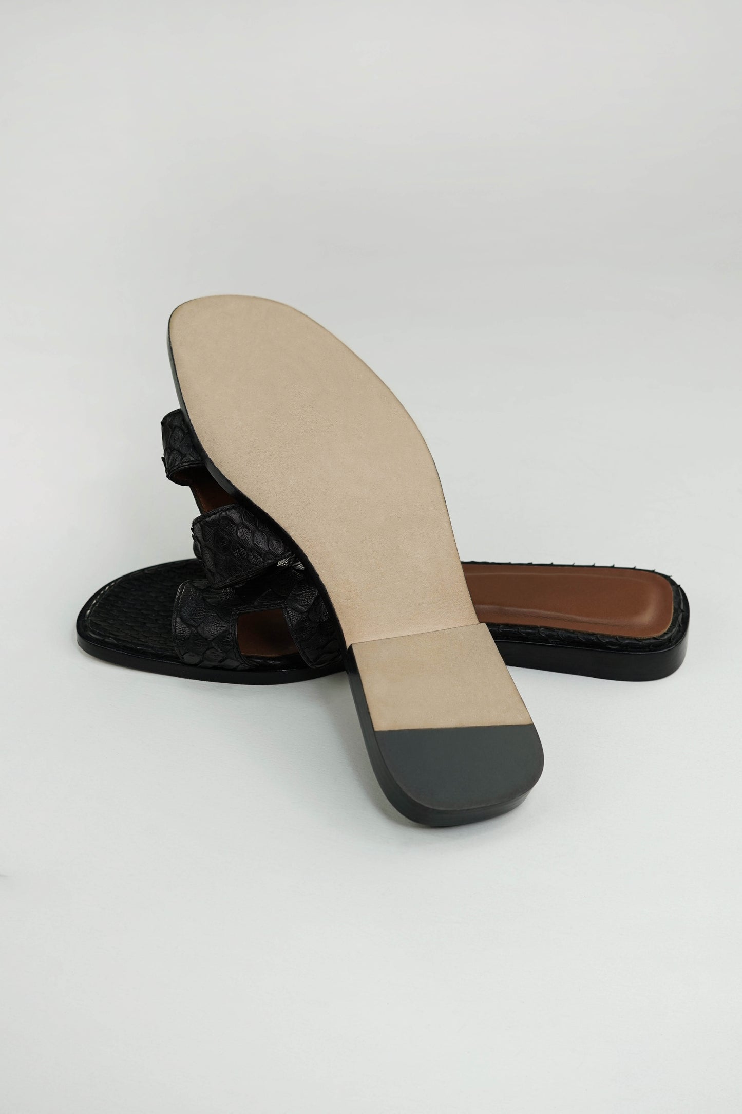 Sandals Black «H» Python