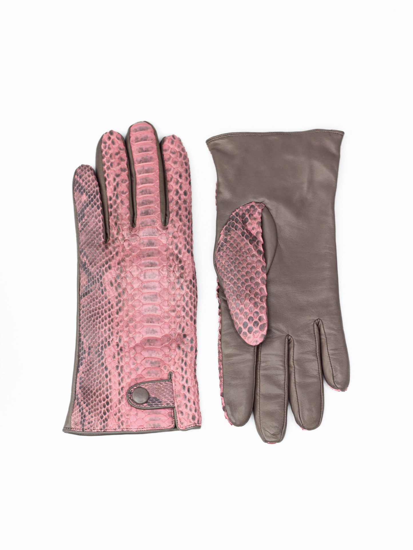 Pink python gloves
