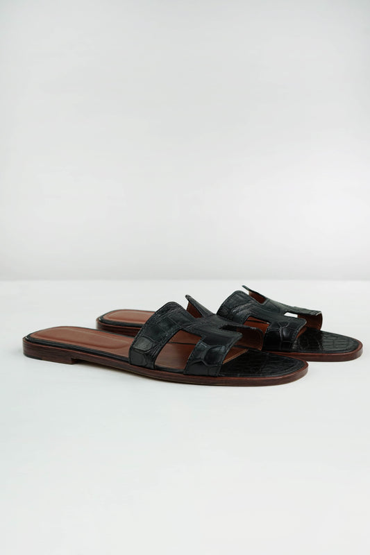 Sandals Black «H» Croco