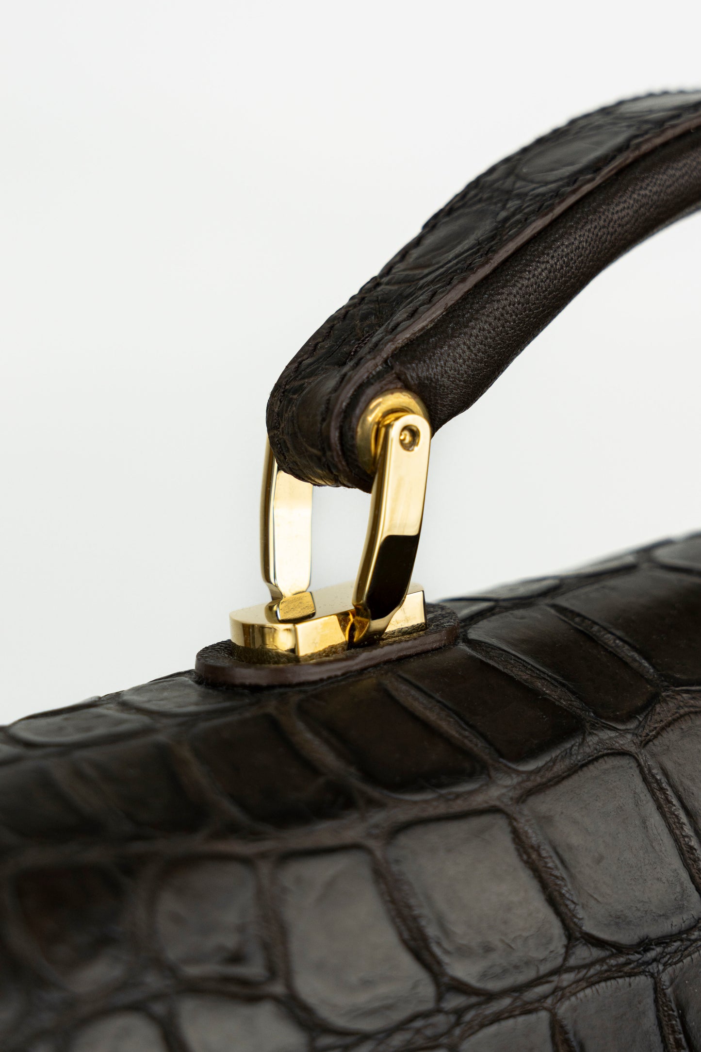 Chocolate Nappa & Crocodile Leather Briefcase