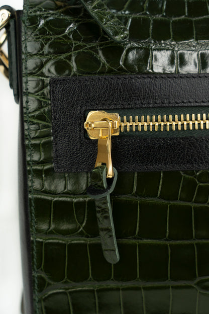 Crocodile Messenger Bag | Deep Forest