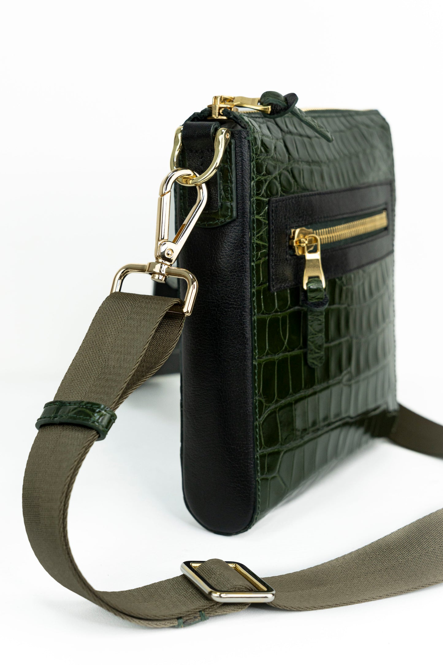 Crocodile Messenger Bag | Deep Forest
