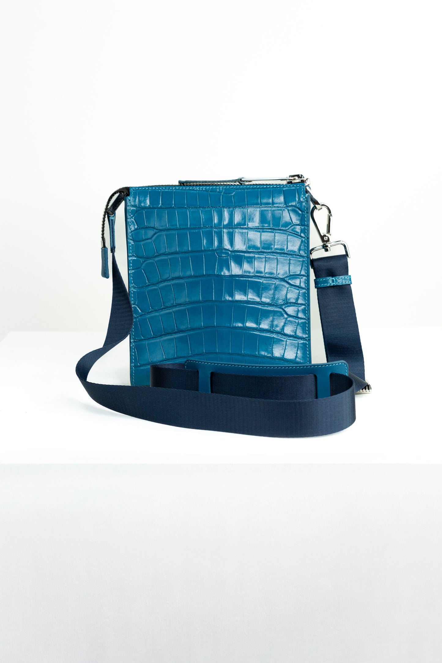 Crocodile Messenger Bag | Azure Blue