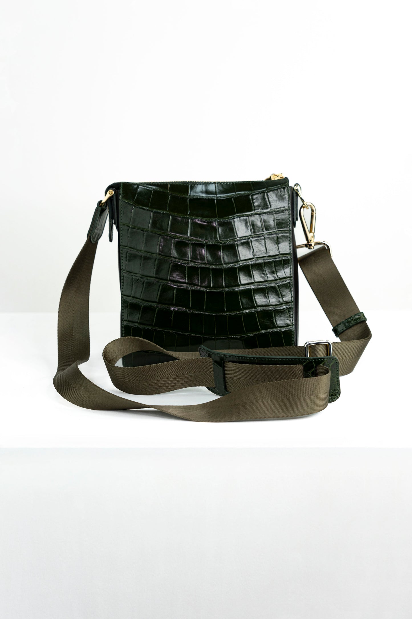 Crocodile Messenger Bag | Deep Forest