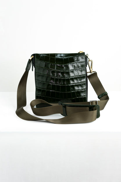 Crocodile Messenger Bag | Deep Forest