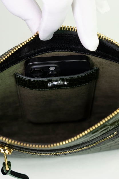 Crocodile Messenger Bag | Deep Forest