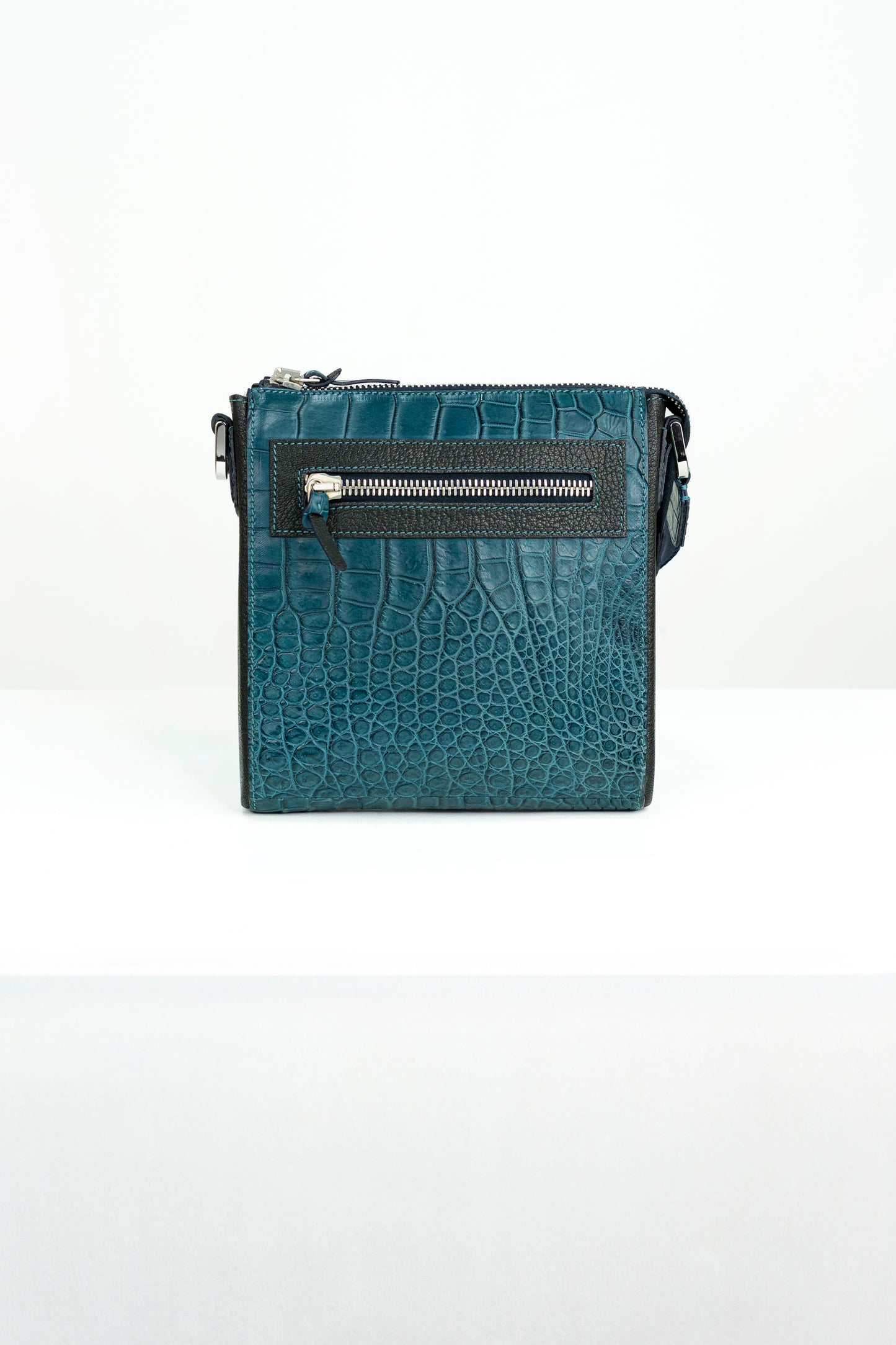 Crocodile Messenger Bag | Deep Teal