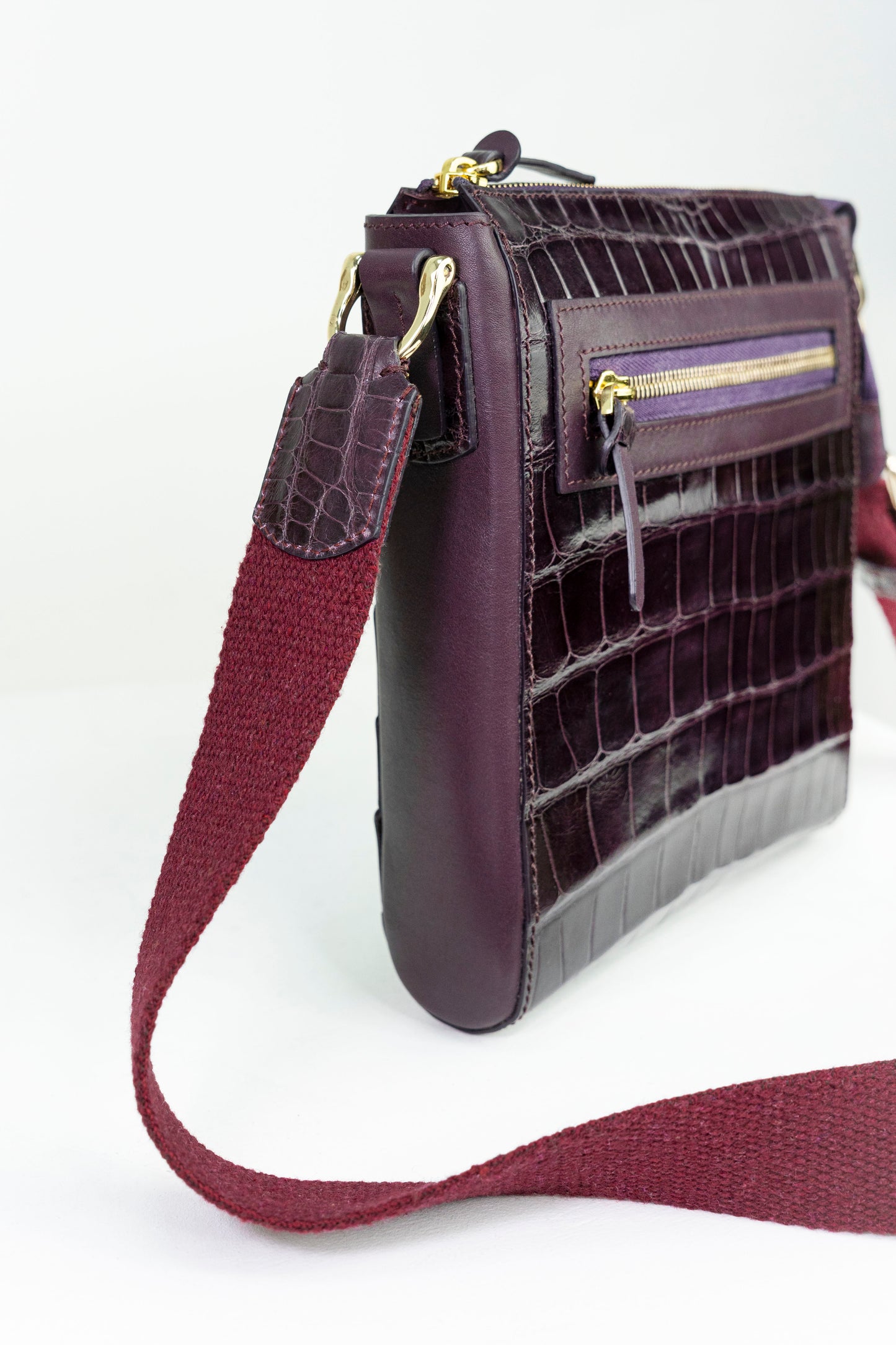 Crocodile Messenger Bag | Imperial Plum