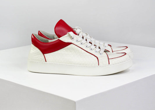 Sneakers White Red Python