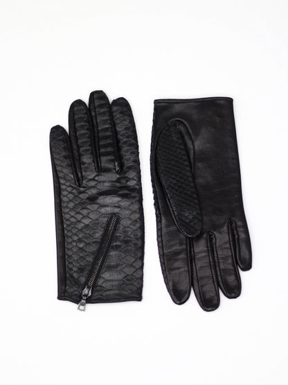 Gloves made of genuine python leather