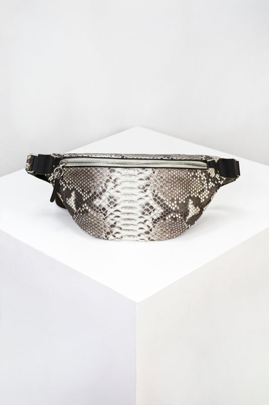 Natural Python Skin Belt Bag – Luxury Crossbody Sling