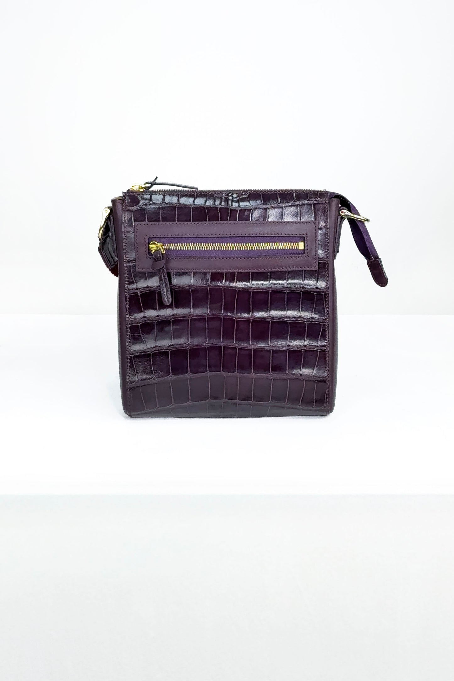 Crocodile Messenger Bag | Imperial Plum
