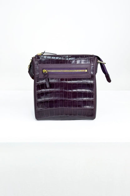 Crocodile Messenger Bag | Imperial Plum