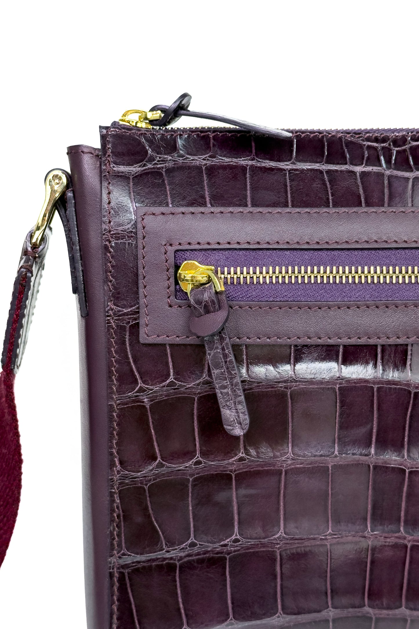 Crocodile Messenger Bag | Imperial Plum