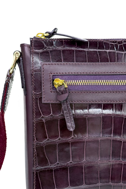 Crocodile Messenger Bag | Imperial Plum